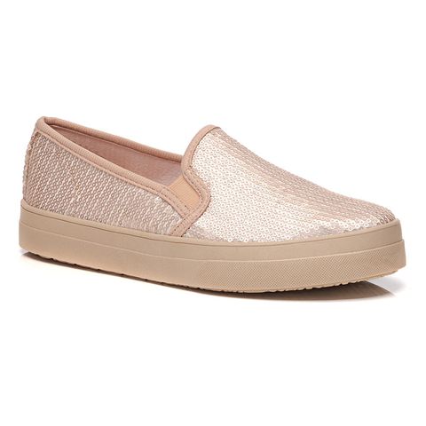 slip on feminino dourado